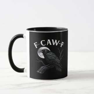 Taza Humor Gótico F-Caw-F Cuervo Divertido
