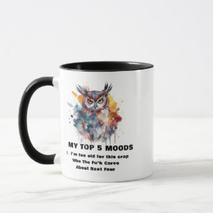 Taza Humor gracioso de búho enojado para café Mug