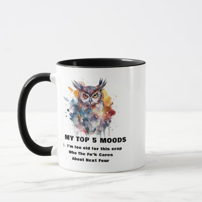 Taza Humor gracioso de búho enojado para café Mug (Izquierda)