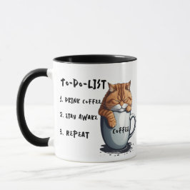 Taza Humor Ligero, Humor Perezoso Para Gatos Café