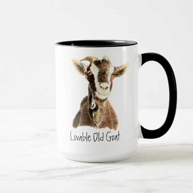 Taza Humor Loable Cabra Vieja, Animal, Mascota Granja M (Derecha)