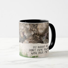 Taza Humor sobre política de foto de conejo político
