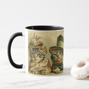 Taza Humor vintage, novia victoriana engorda gatos en G
