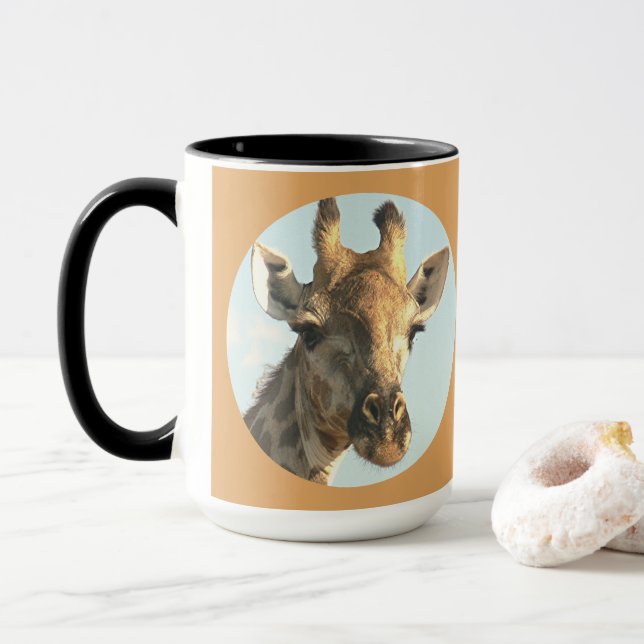 TAZA HUMORÍSTICO GIRAFFE MUG, "¿SON DEMASIADO LOS LASHE (Con donut)