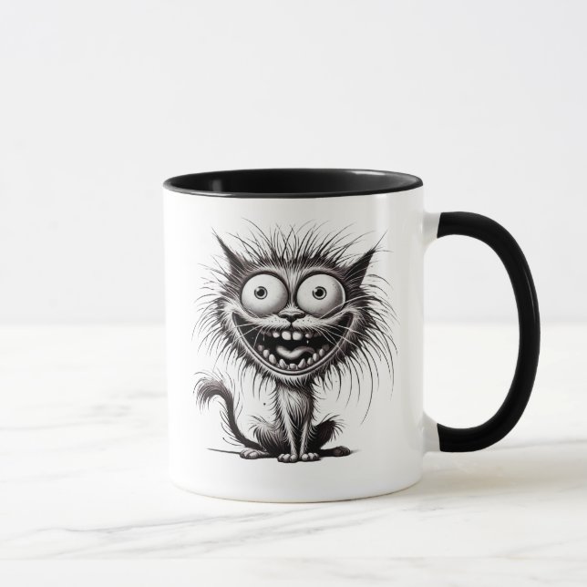 Taza Humour Noir et Blanc, Chat Excentrique. (Derecha)