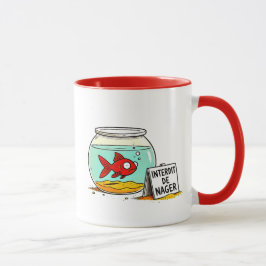 Taza Humour : Un poisson rouge dans son bocal. 