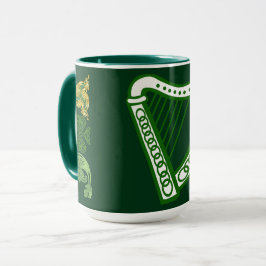 Taza Hunter Green Saint Patrick's Day Harp Celtic