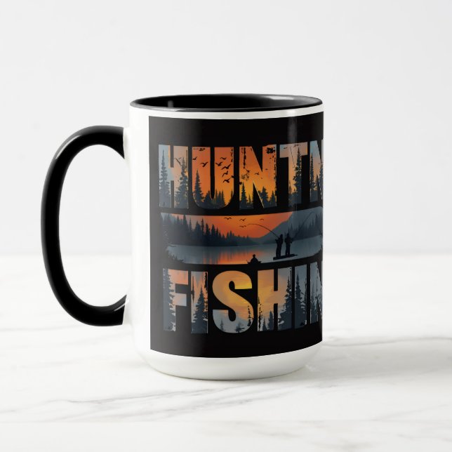 Taza Huntin Fishin Coffee Mug | Outdoor Fishing mug (Izquierda)