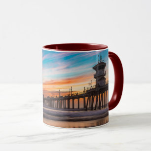 Taza Huntington Beach Pier al atardecer