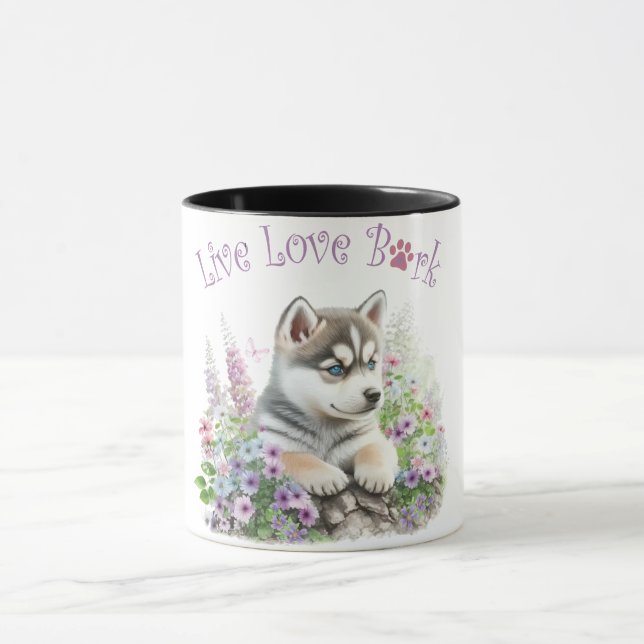 Taza Husky Dog Mom Floral (Centro)