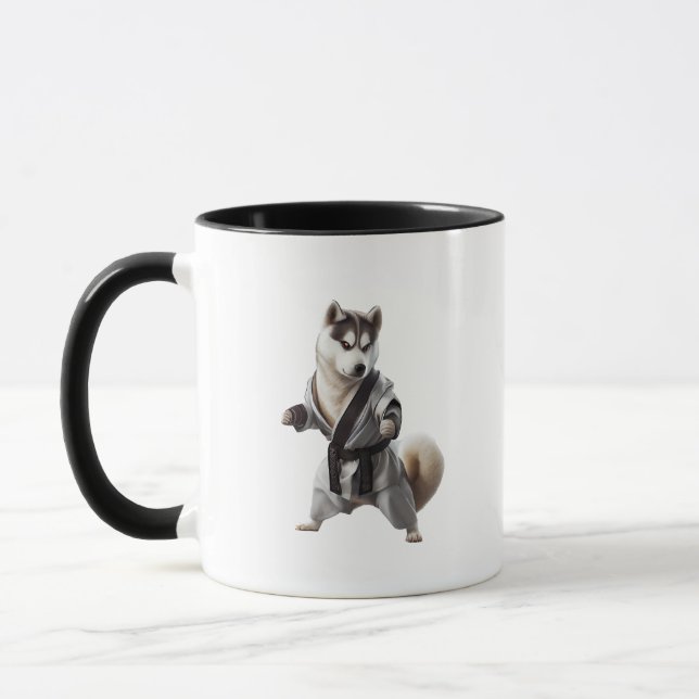 Taza Husky Dog Play Karate, campeón de Karate Husky Dog (Izquierda)