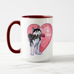 Taza Husky El día de San Valentín