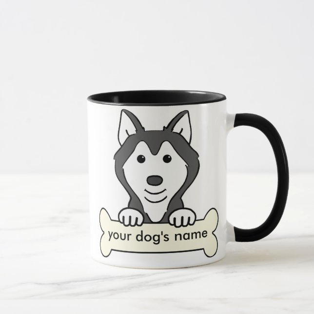 Taza Husky siberiano personalizado (Derecha)
