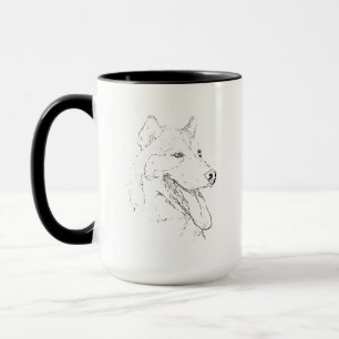 Taza Husky – Taza de café con ilustración de perro
