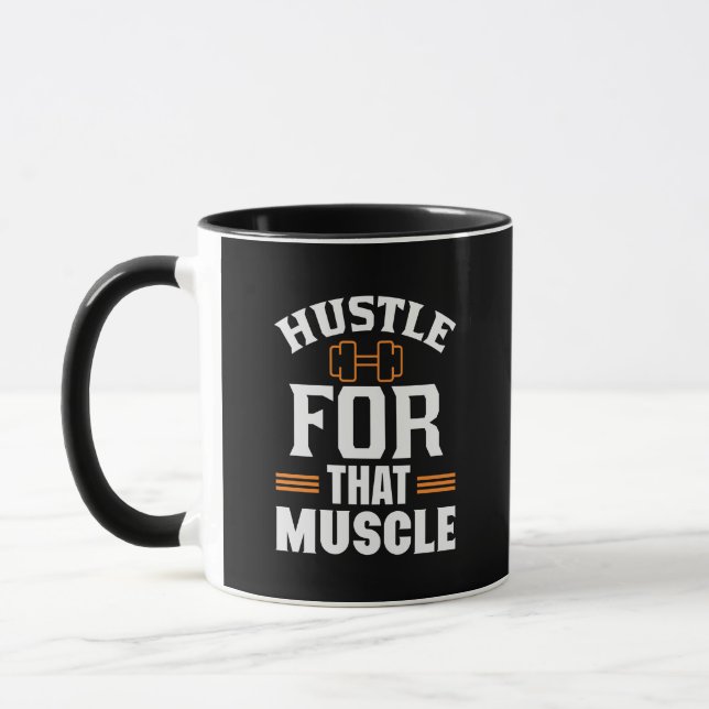 Taza Hustle por ese ejercicio de gimnasia muscular (Izquierda)