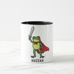 Taza Huzzah Frog Knight Cita graciosa de meme