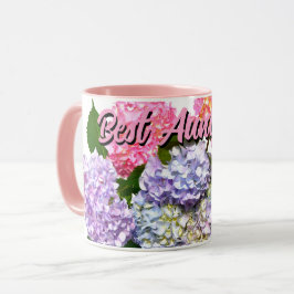 Taza Hydrangea Bouquet mejor tía de todos los tiempos