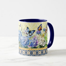Taza Hydrangea y mariposa Mug