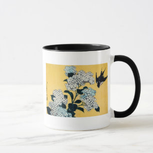 Taza Hydrangea y Swallow, Hokusai, Ukiyo-e