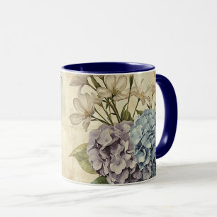 Taza Hydrangeas y libélulas Shabby Chic