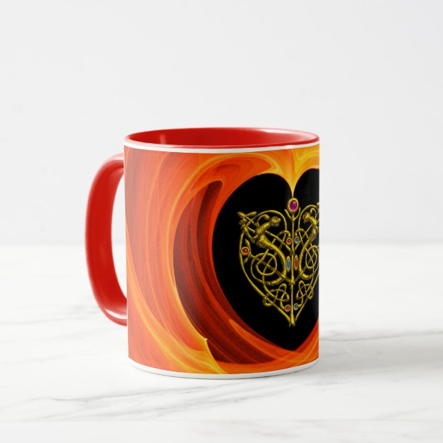 Taza HYPER VALENTINA,Naranja CARDÍACO DE CONOCIMIENTOS  (Anverso izquierdo)