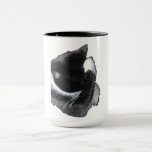 Taza I Can't Even Right Meow<br><div class="desc">Introducing Binx... This humorous image features a black-and-white tuxedo cat curled up with one paw dramatically covering his face, as if he has completely given up on the day. With his head tucked down and eyes hidden, the cat looks adorably fed up—like he just heard the most ridiculous thing imaginable...</div>