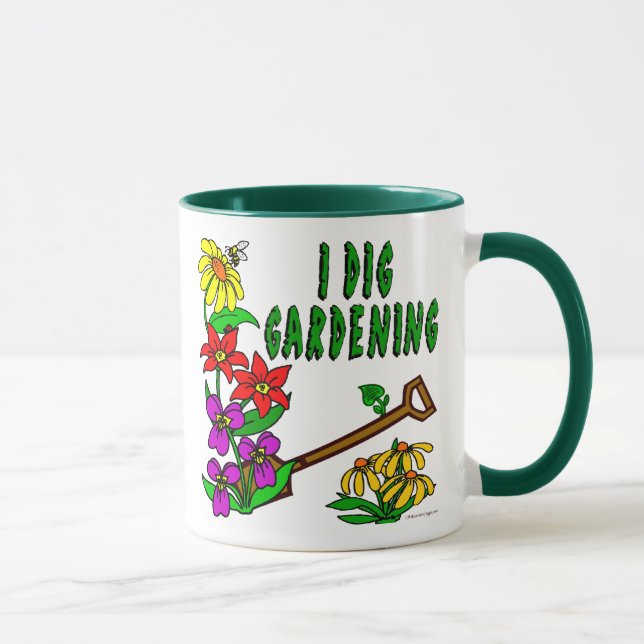 Taza I cavar jardinería eslogan (Derecha)