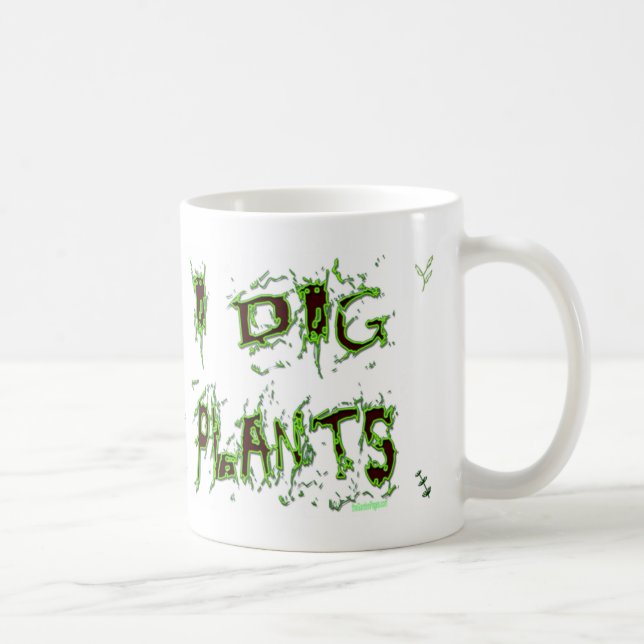 Taza I cavar plantas jardineras eslogan café mog (Derecha)