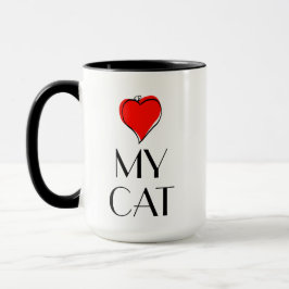 Taza I corazón mi gato