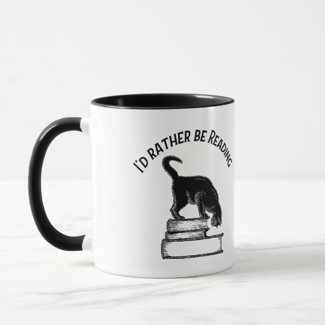Taza I’d Rather Be Reading / Writing – Cat Mug (Izquierda)