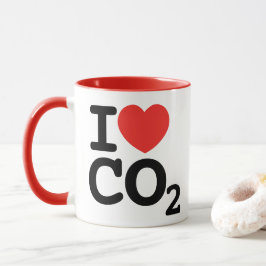 Taza I Heart CO2 Me encanta el ambientalista del dióxid