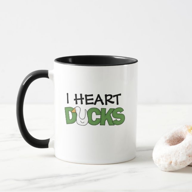 Taza I Heart Ducks (Con donut)