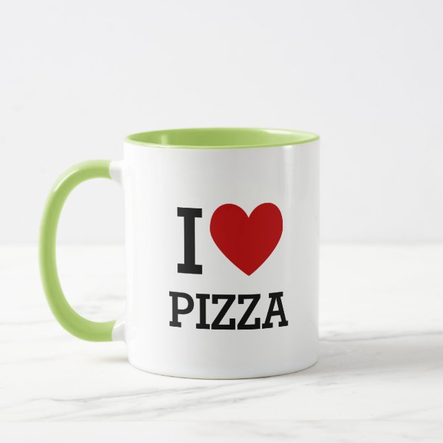 Taza I Heart Love Pizza Mug – Funny Pizza Lover Gift (Izquierda)