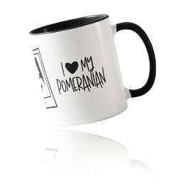 Taza I Heart My Pomeranian Bold Pop Art Or Your Photo
