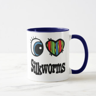 Taza I Love (Heart) Silkworms