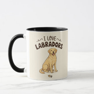 Taza I Love Labradors Mug – Hand-Drawn Illustration