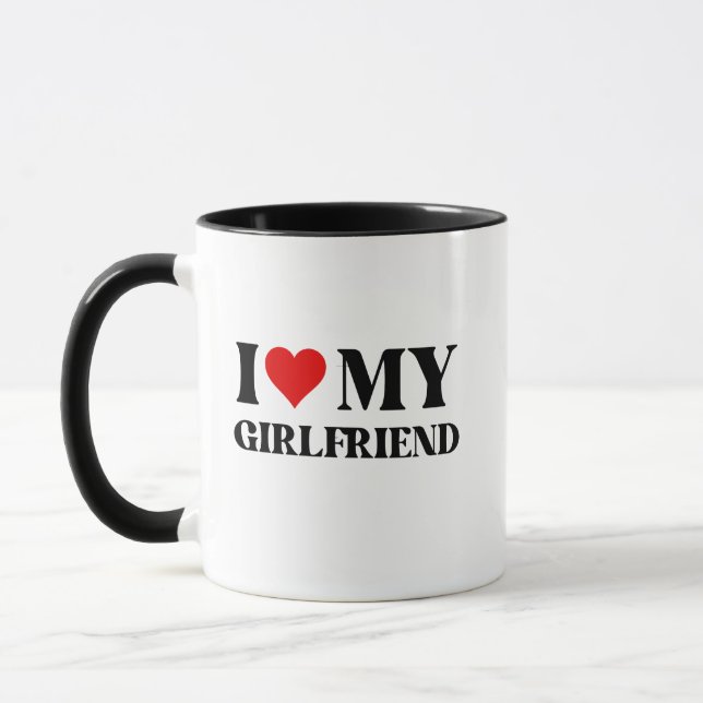 Taza I Love My Girlfriend Mug – Romantic Gift for Her (Izquierda)