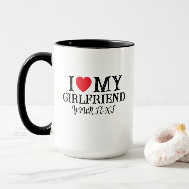 Taza I Love My Girlfriend,valentine gift (Con donut)