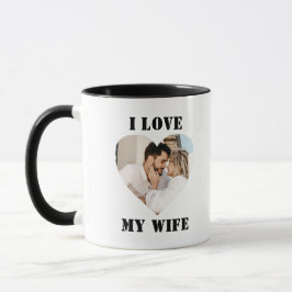 Taza I Love My Wife Heart Custom Personalized Photo