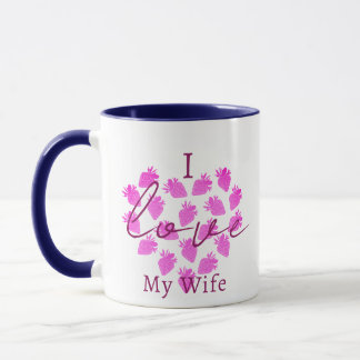Taza I Love My Wife Valentines Mug - Strawberry Design