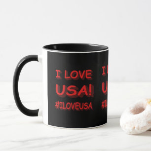 Taza "I LOVE USA" Diseño De Expresión Cute. ¡Hazte con