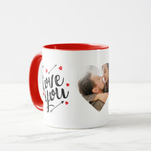 Taza I Love You Feliz Día de San Valentín moderno