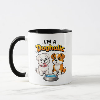 Taza I’m A Dogholic Cute Puppies