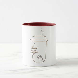 Taza I Need Coffee Cute Doodle Mug