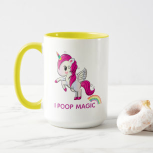 Taza I Poop Magic Funny Unicorn Dice