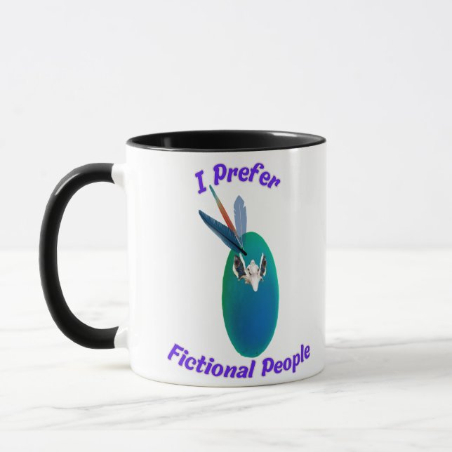 Taza I Prefer Fictional People Mug for Writers Readers (Izquierda)