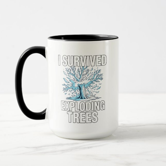 Taza I Survived Exploding Trees Midwest Snow Storm Funn (Izquierda)
