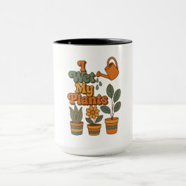 Taza I Wet My Plants – Retro 70s Stripes