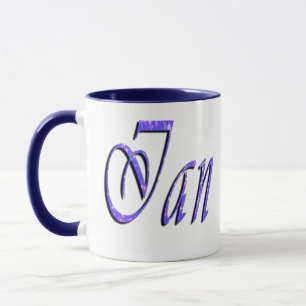Taza Ian, Nombre, Logotipo, Blue Ringer Combo Café Mug