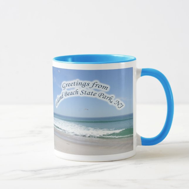 Taza IBSP Greetings Mug Island Beach State Park NJ (Derecha)